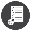 Itinerary Flight Checklist Black Filled icon