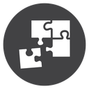 Jigsaw Pieces Black Filled icon