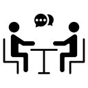 Job Interview Table Chat Black Filled icon