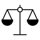 Justice balance scale icon