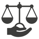 Justice scales in Hand icon