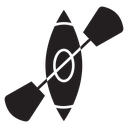 Kayak with paddle icon