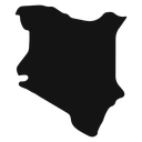Kenya map Black Filled icon