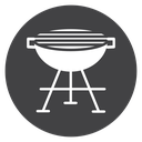 Kettle Barbecue Grill Black Filled icon