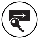 Keycard Access Key Black Filled icon