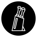 Kitchen knife block icon