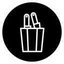 Kitchen knife block icon