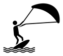 Kitesurf sign icon