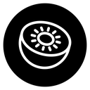 Kiwi Fruit Slice Black Filled icon