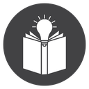 Knowledge Lightbulb Book Black Filled icon