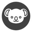 Koala head Black Filled icon