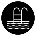 Ladder in swimming pool icon