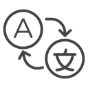 Language Translation Loop Black Filled icon