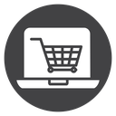 Laptop Shopping Cart Black Filled icon