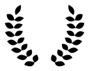 Laurel wreath black filled icon