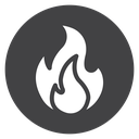 Layered Fire Flame Black Filled icon
