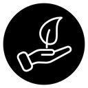 Leaf in hand icon
