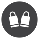 Leaning Shopping Totes Black Filled icon