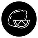 Lemon Slice Black Filled icon