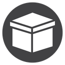 Lidded Cardboard Box Black Filled icon