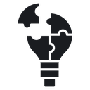Light bulb puzzle piece 2 icon
