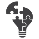 Light bulb puzzle piece 3 icon