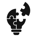 Light bulb puzzle piece icon