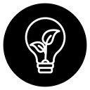Lightbulb with leaf icon