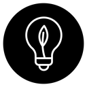 Lightbulb with leaf icon