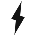 Lightning bolt Black Filled icon