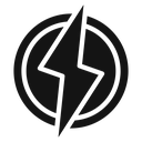 Lightning power charge Black Filled icon
