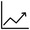 Line chart Black Filled icon