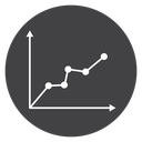 Line Chart Data Points Black Filled icon