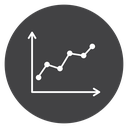 Line Chart Data Points Black Filled icon