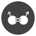 Linked Gender Symbols Black Filled icon