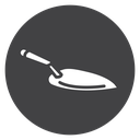Loop Handle Trowel Black Filled icon