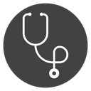Looped Stethoscope Black Filled icon
