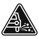 Loose chippings roadworks sign icon