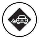 Loose chippings roadworks sign icon