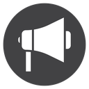 Loudspeaker Straight Handle Black Filled icon