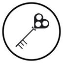 Love key Black Filled icon