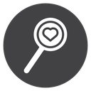 Love Search Magnifier Black Filled icon