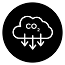 Low carbon dioxide icon