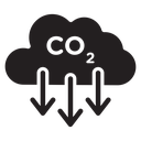 Low carbon dioxide icon