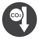 Low carbon dioxide icon