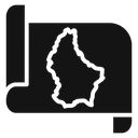 Luxembourg country map Black Filled icon