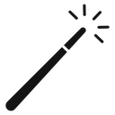 Magic wand Black Filled icon