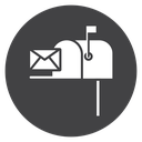 Mailbox Flag Up Black Filled icon
