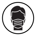 Man face with mask icon