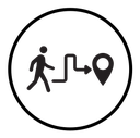 Man going to destination icon